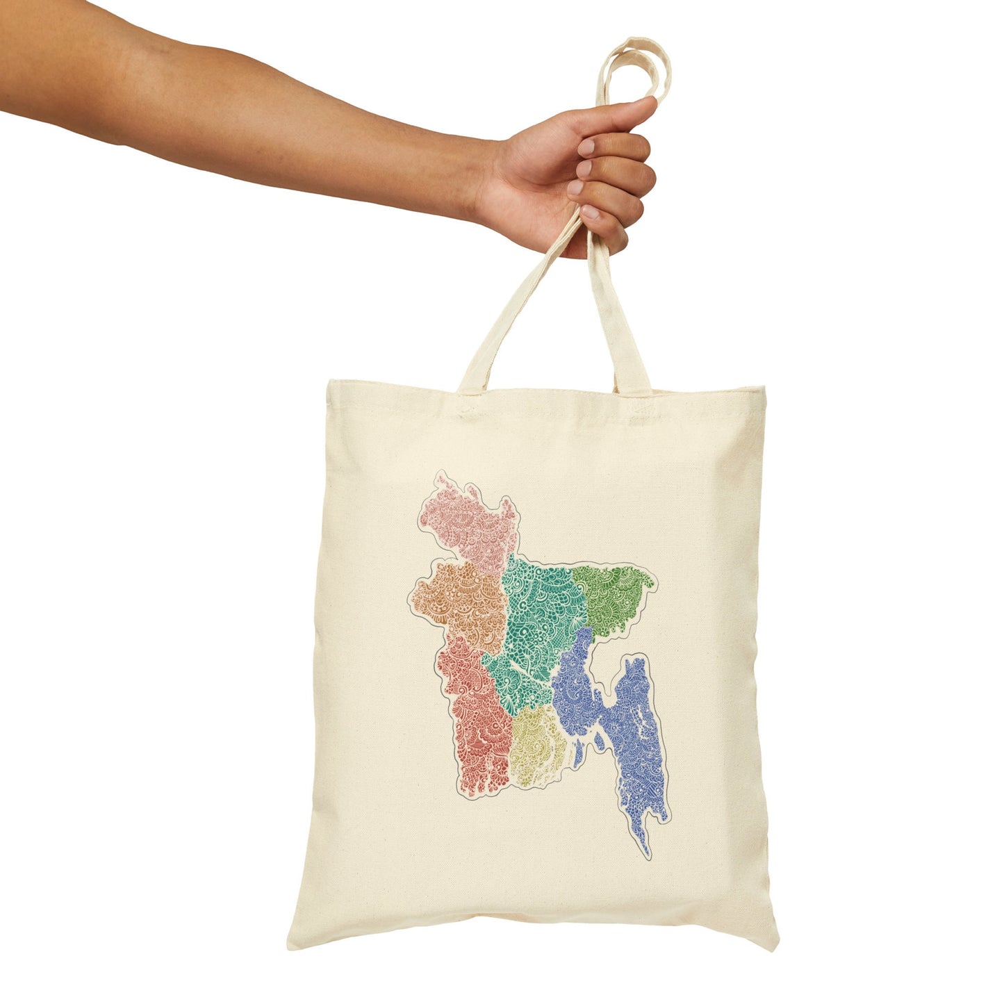 Bangladesh Map Cotton Canvas Bag