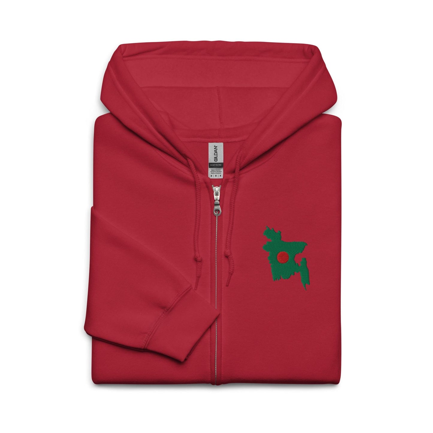 Embroidered Bangladesh Map Heavy Blend Zip Hoodie