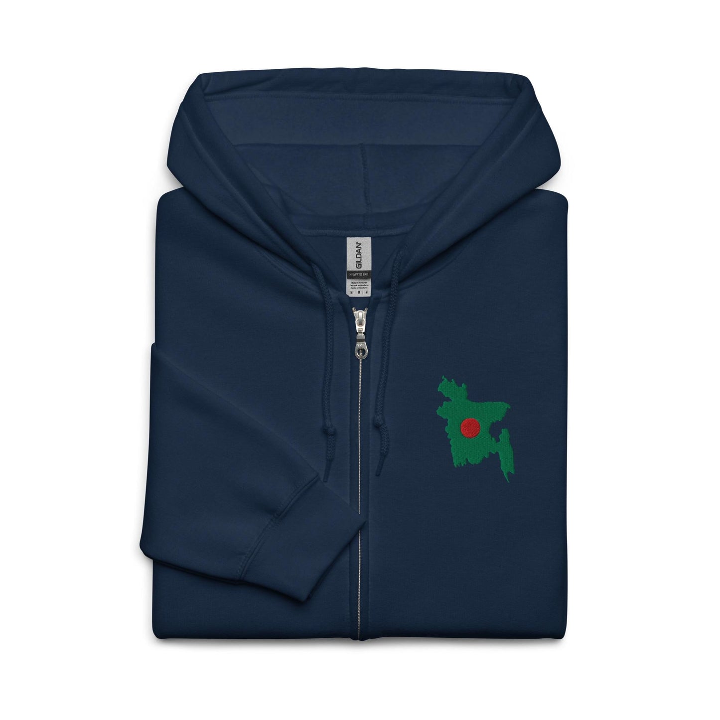 Embroidered Bangladesh Map Heavy Blend Zip Hoodie
