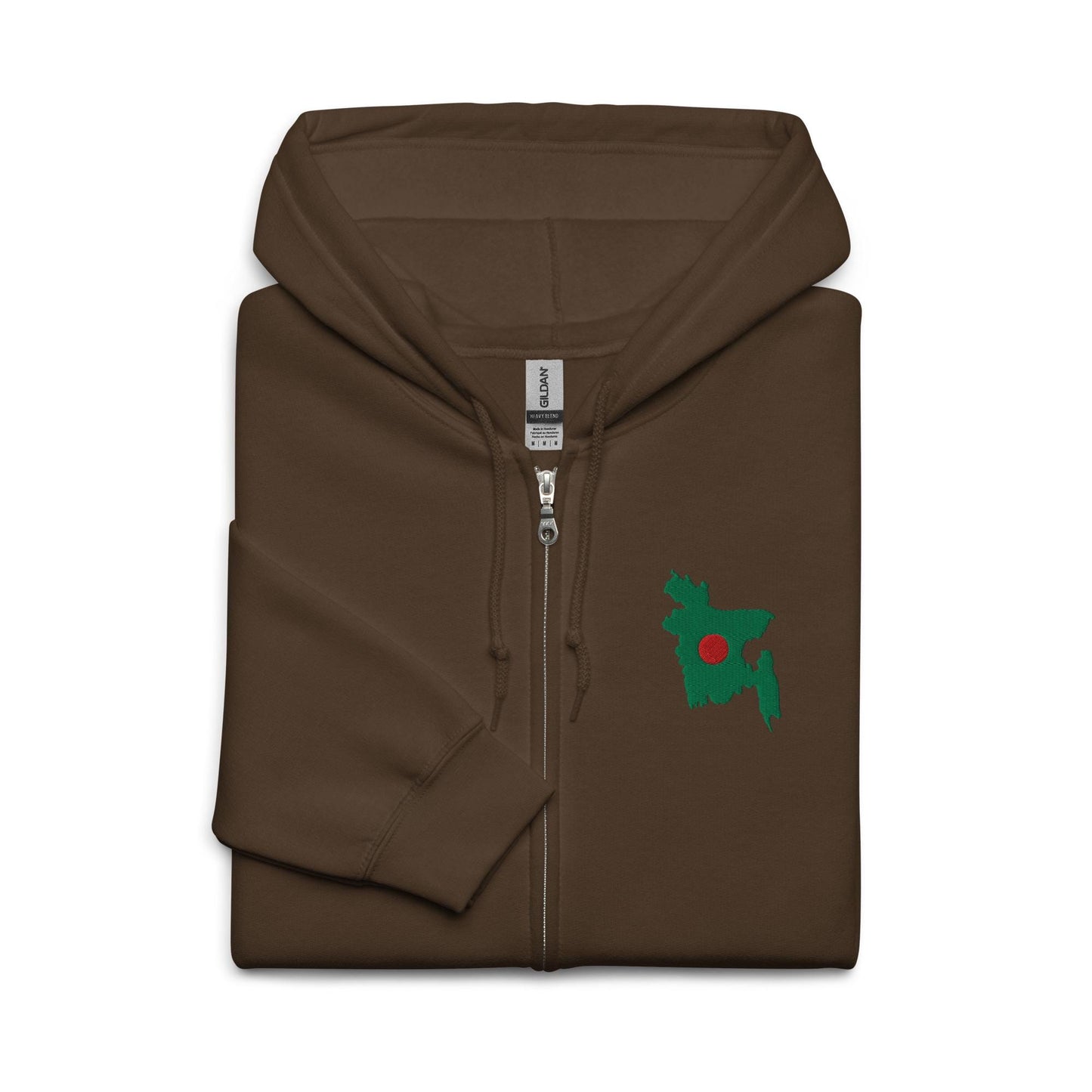 Embroidered Bangladesh Map Heavy Blend Zip Hoodie