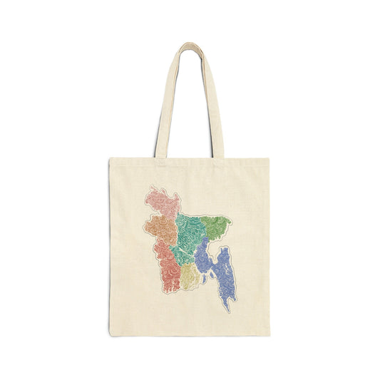 Bangladesh Map Cotton Canvas Bag