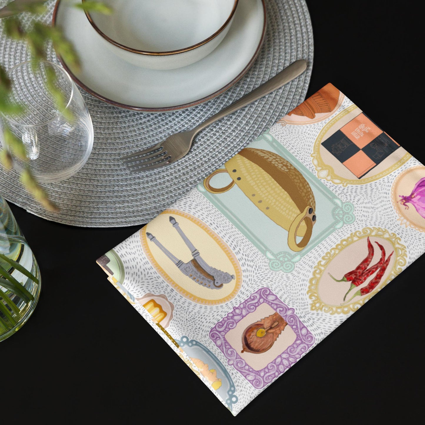 Bengali Kitchen Art | Cloth Napkins | Set of 4