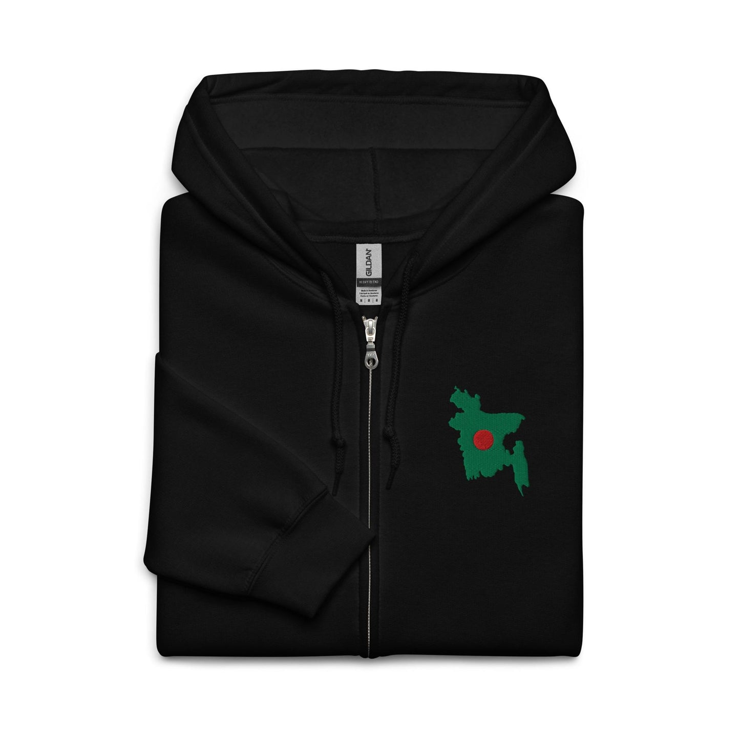 Embroidered Bangladesh Map Heavy Blend Zip Hoodie