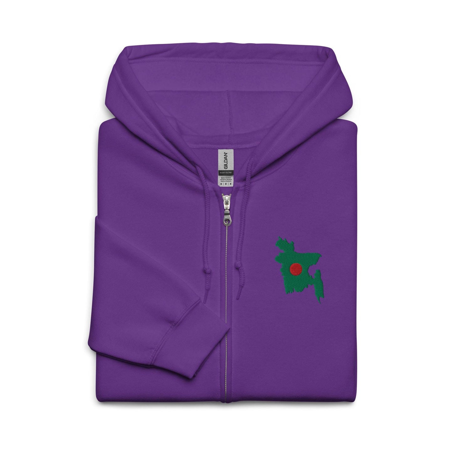 Embroidered Bangladesh Map Heavy Blend Zip Hoodie