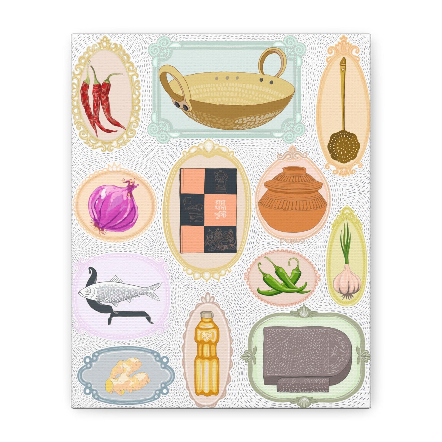 Rannaghor | Kitchen Illustration Canvas