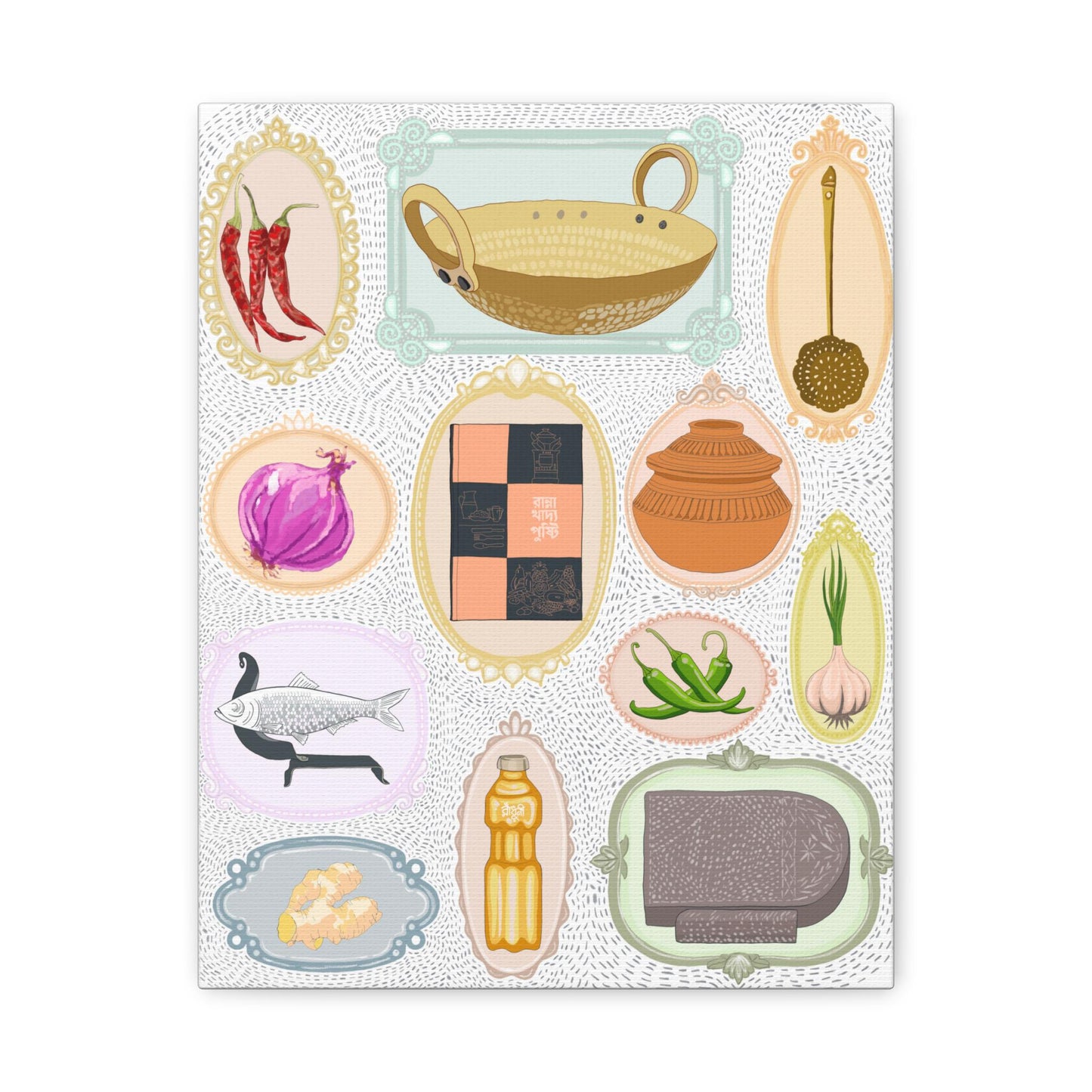 Rannaghor | Kitchen Illustration Canvas