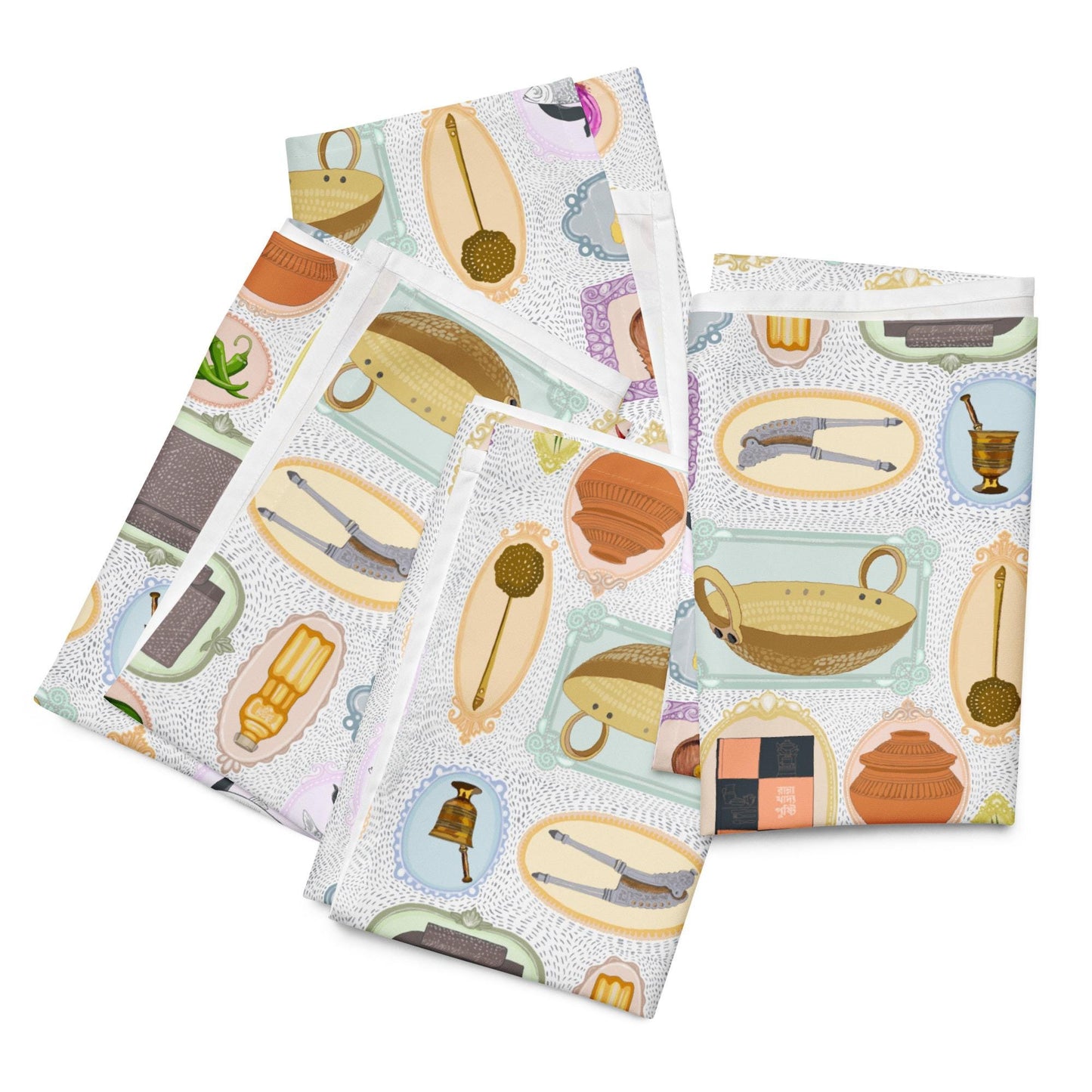 Bengali Kitchen Art | Cloth Napkins | Set of 4