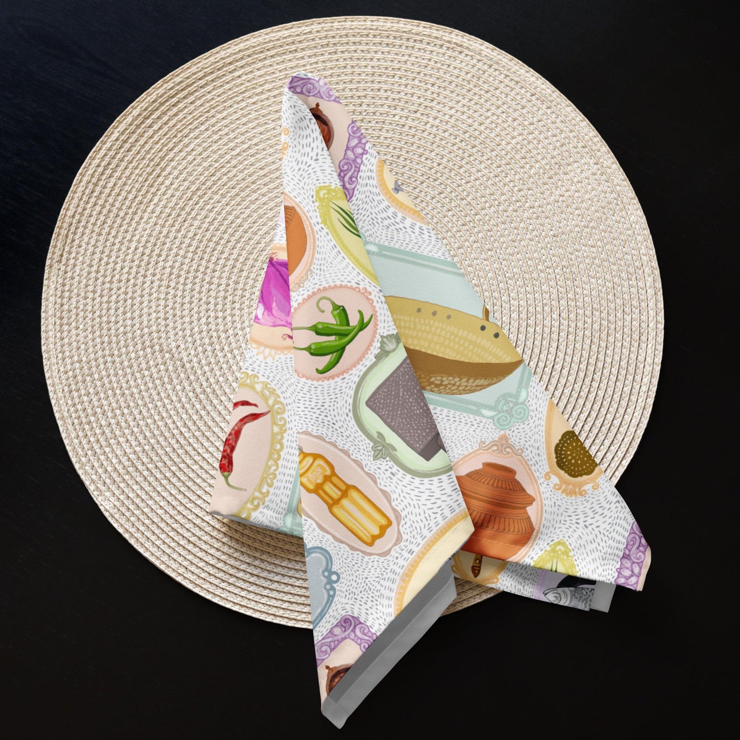 Bengali Kitchen Art | Cloth Napkins | Set of 4