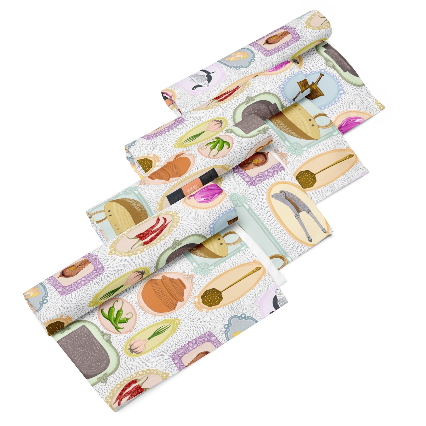 Bengali Kitchen Art | Cloth Napkins | Set of 4