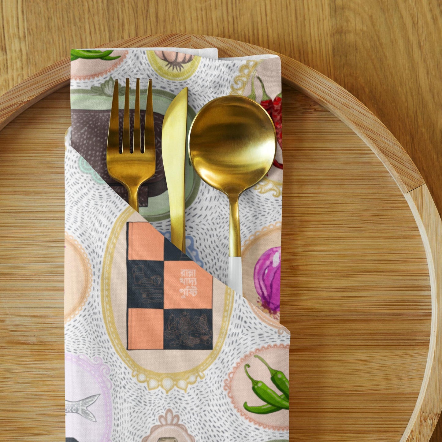 Bengali Kitchen Art | Cloth Napkins | Set of 4