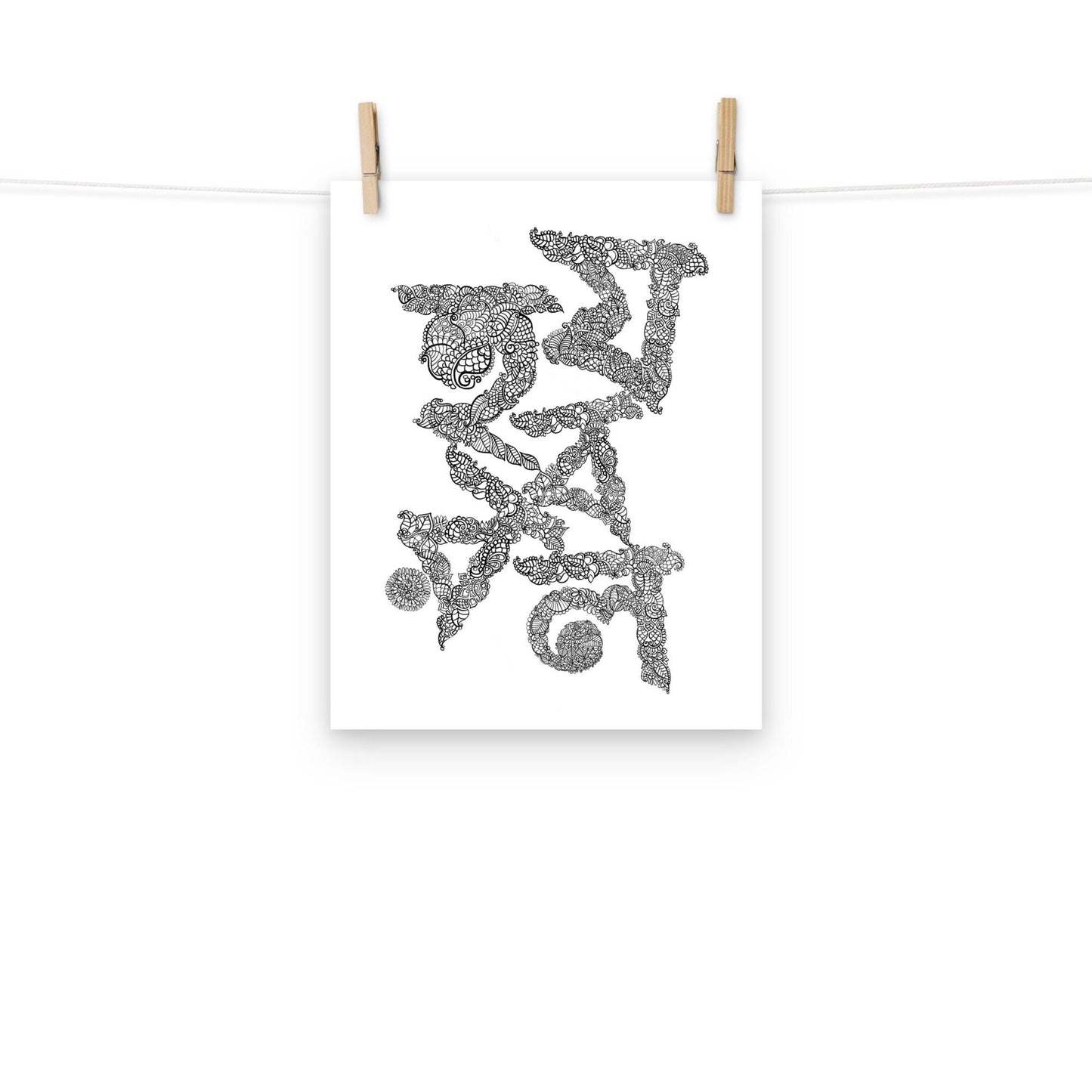 Bangla Art Print [HoJoBoRoLo] | Bengali Alphabets | Black and White Font