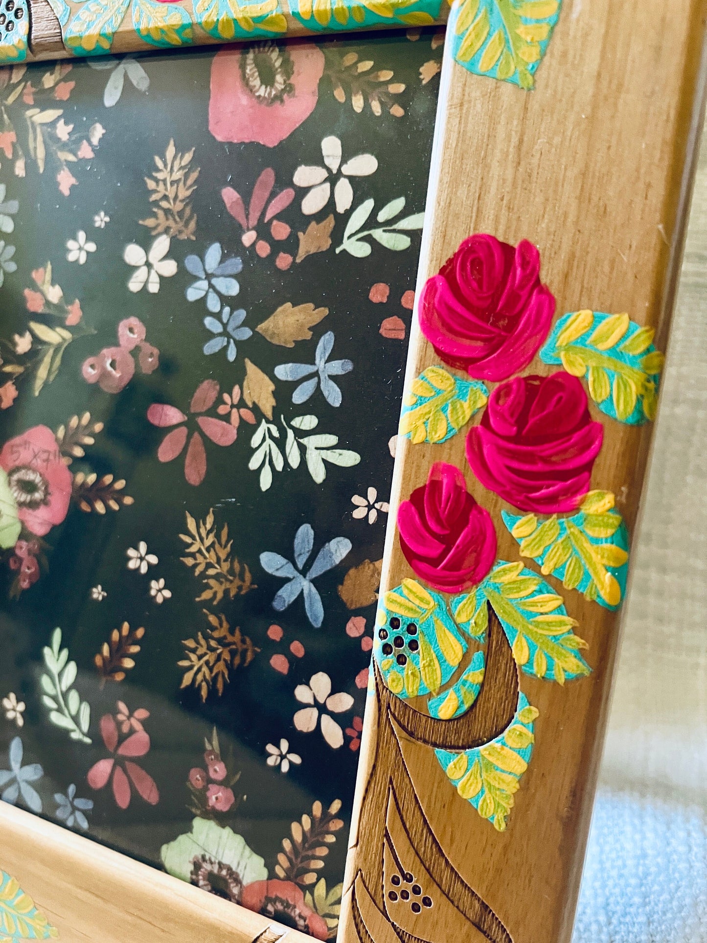 Hand Painted Picture Frame | Rose motif